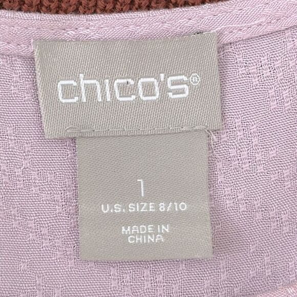 Chico's Top Size 1 (8) Flutter Sleeve Lightweight Flowy NWOT - Picture 11 of 11